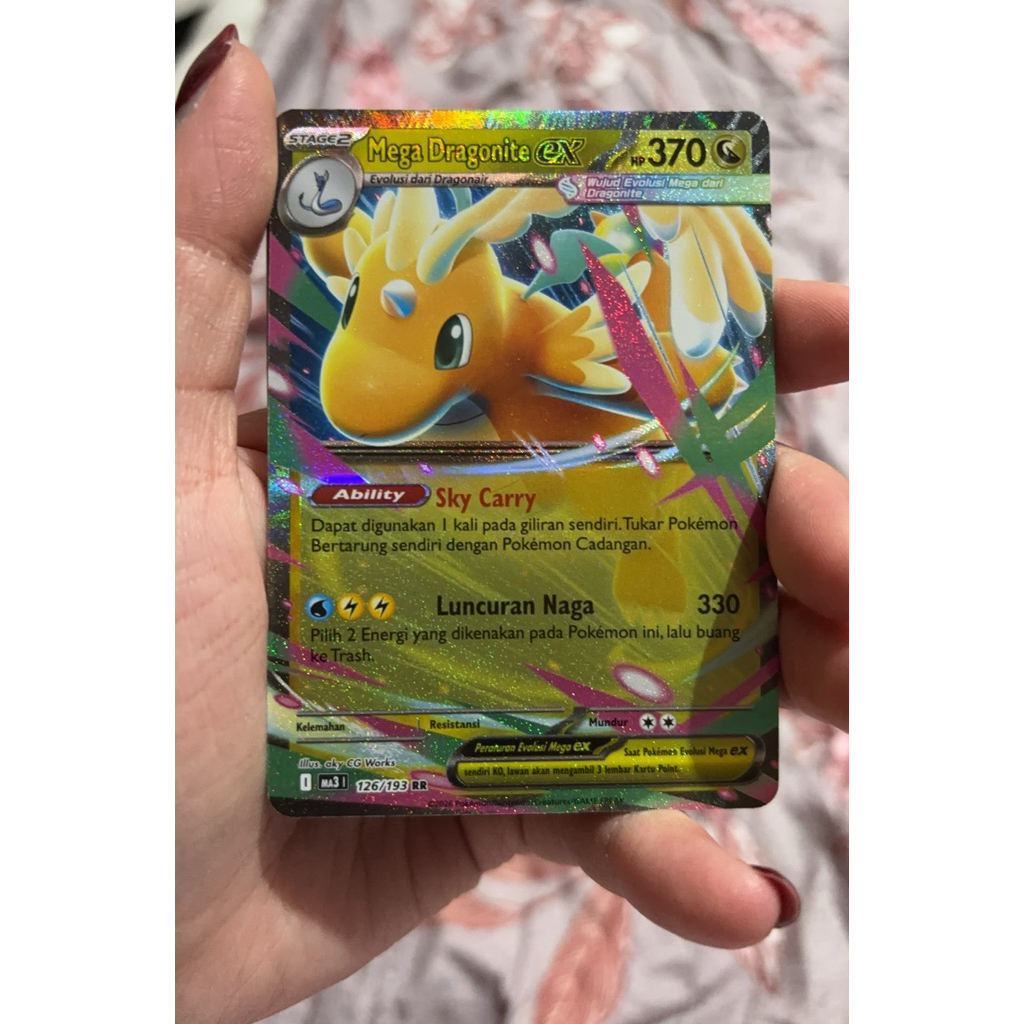 Kartu Pokemon TCG INDONESIA ORIGINAL GRAMEDIA PIKACHU NEW MEGA DRAGONITE EX