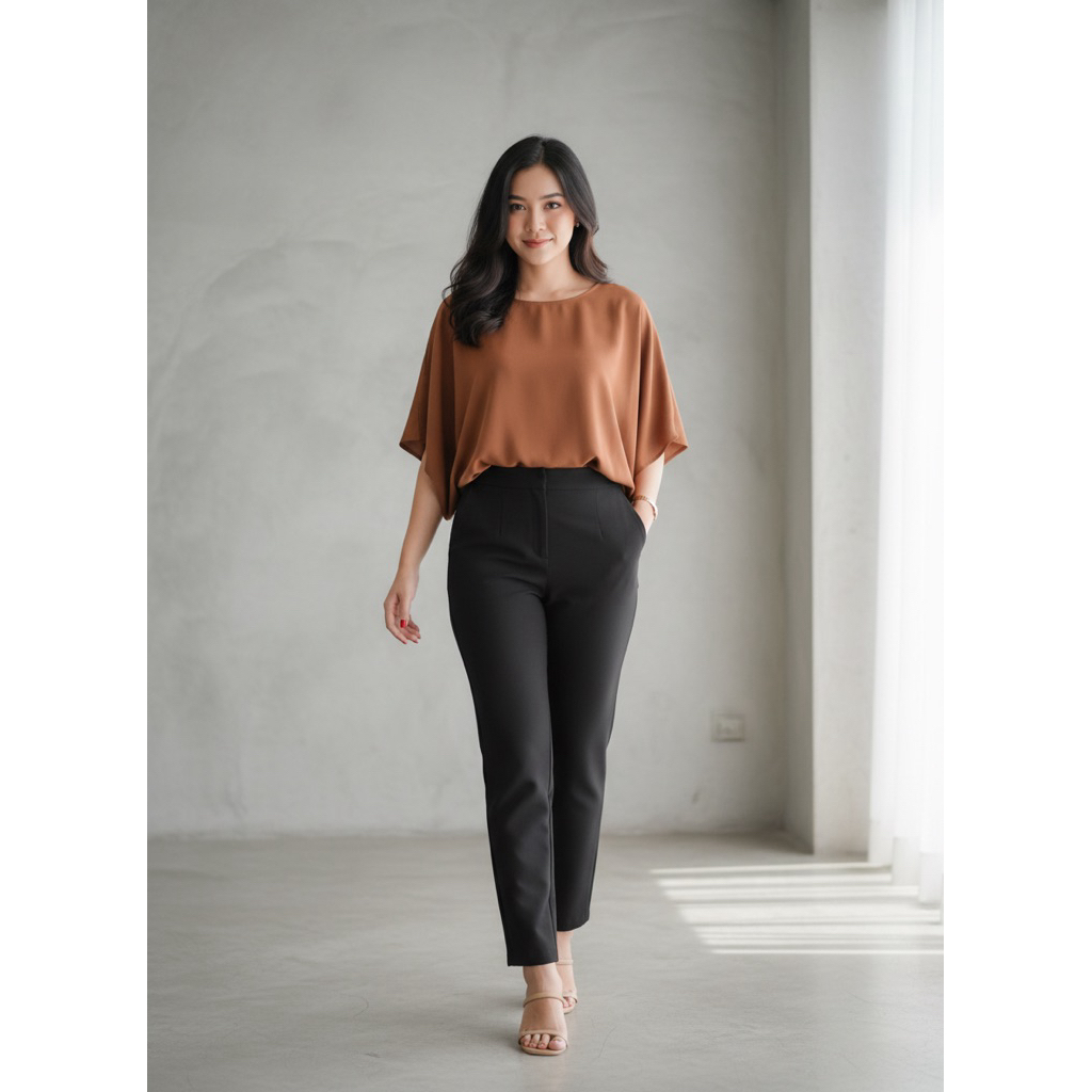 BLOUSE SIFON BIG SIZE BATA UNIQLO PRELOVED