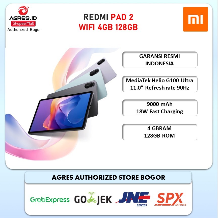 XIAOMI REDMI PAD 2 4GB 128GB | 11" 2.5K RESOLUSI | 9000MAH | GARANSI RESMI INDONESIA