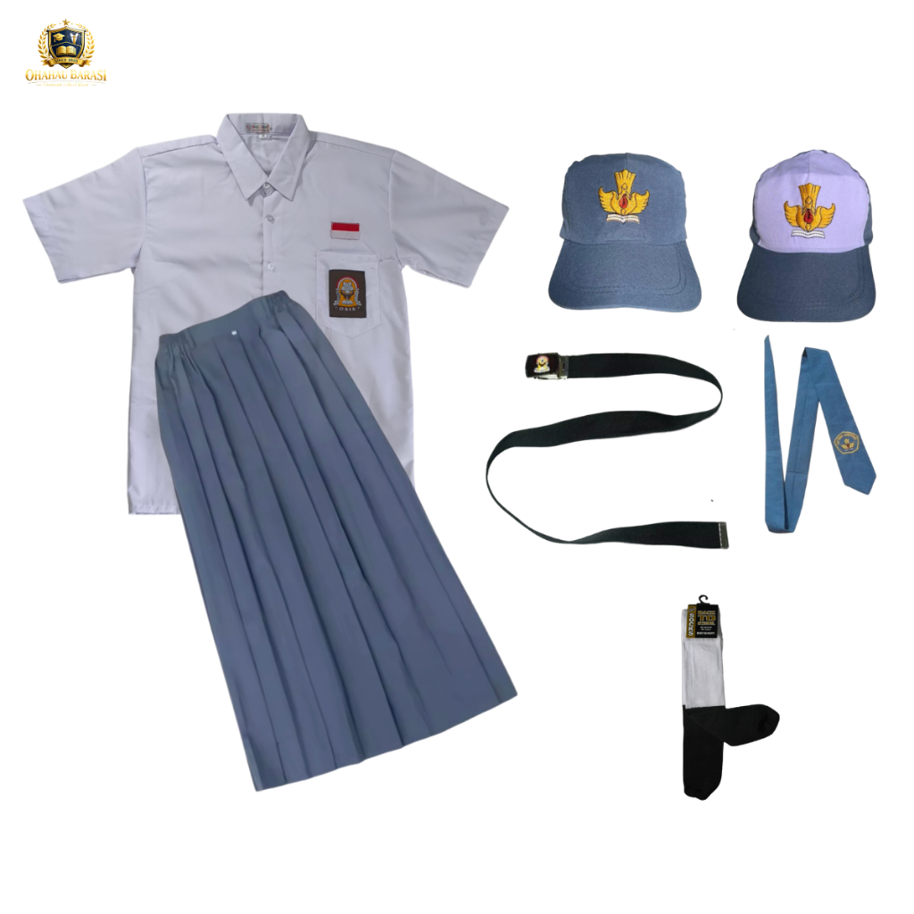 Seragam SMA Perempuan Set Baju Rok Setelan Set Seragam Sekolah SMA Perempuan Baju Pendek Rok Panjang