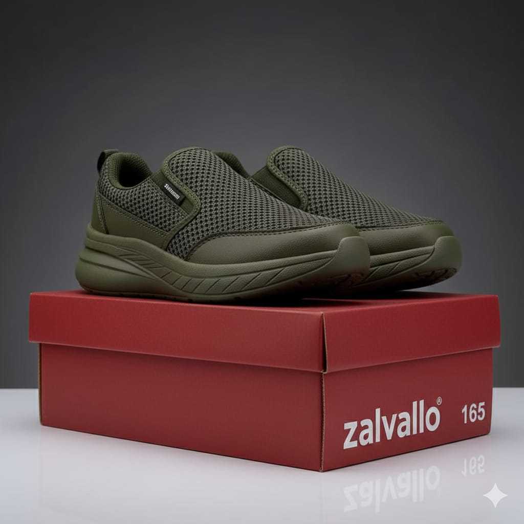 Sepatu sneaker pria sepatu slip on tanpa tali cowo