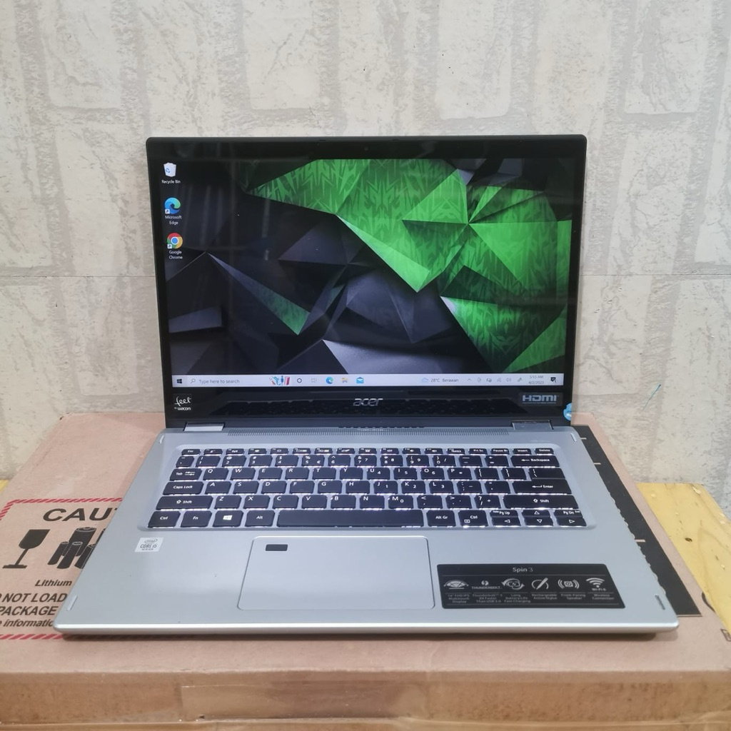 Laptop Acer Spin 3 Series || SP314-54N, (Touchscreen) Bisa Jadi Tablet, Intel Core i5-1035G1, Gen 10