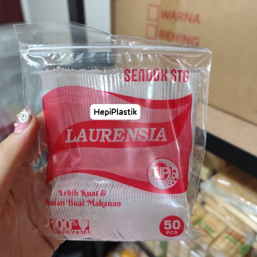 [HepiPlastik] Sendok Plastik Es Cream Laurensia / Sendok Es Cream Bening / Sendok Es Cream Putih / S