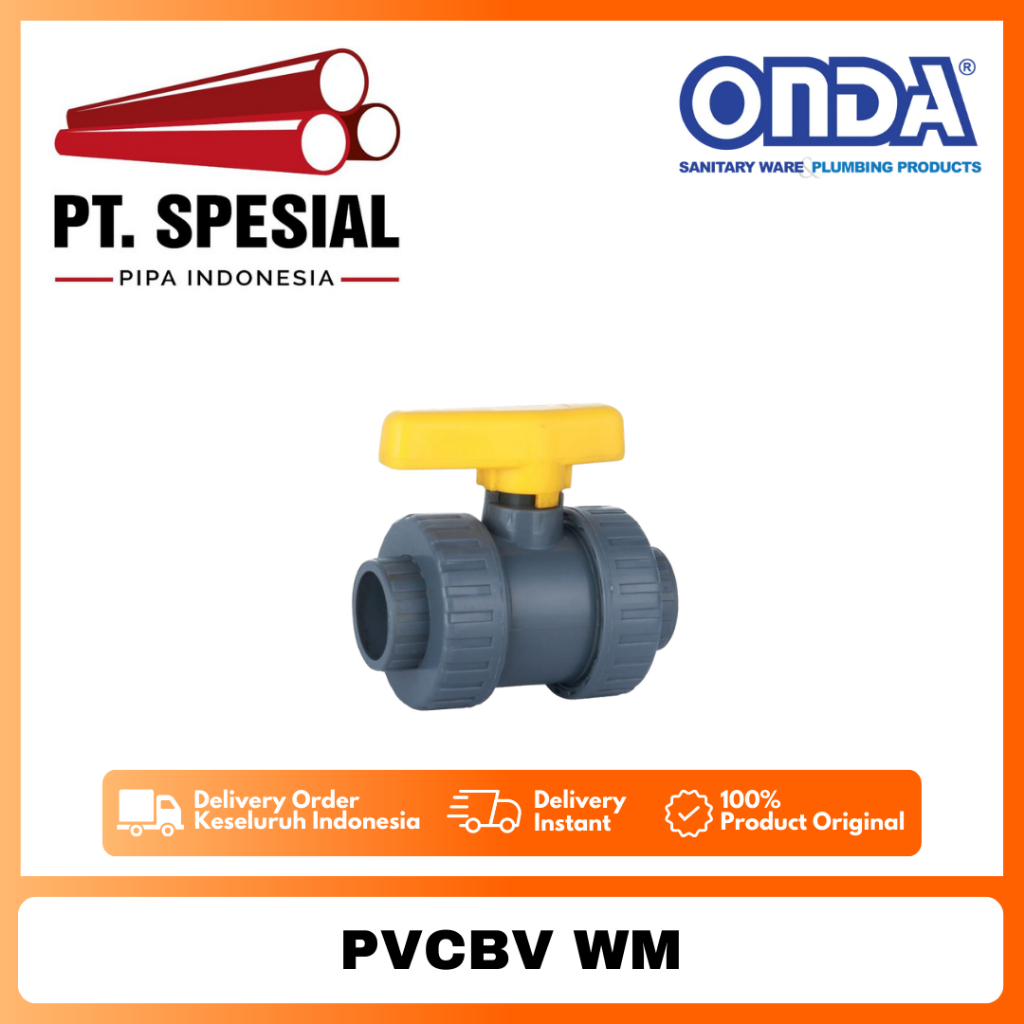 Ball Valve Onda PVC BV WM 1 inch / Stop Kran PVC Onda - 10