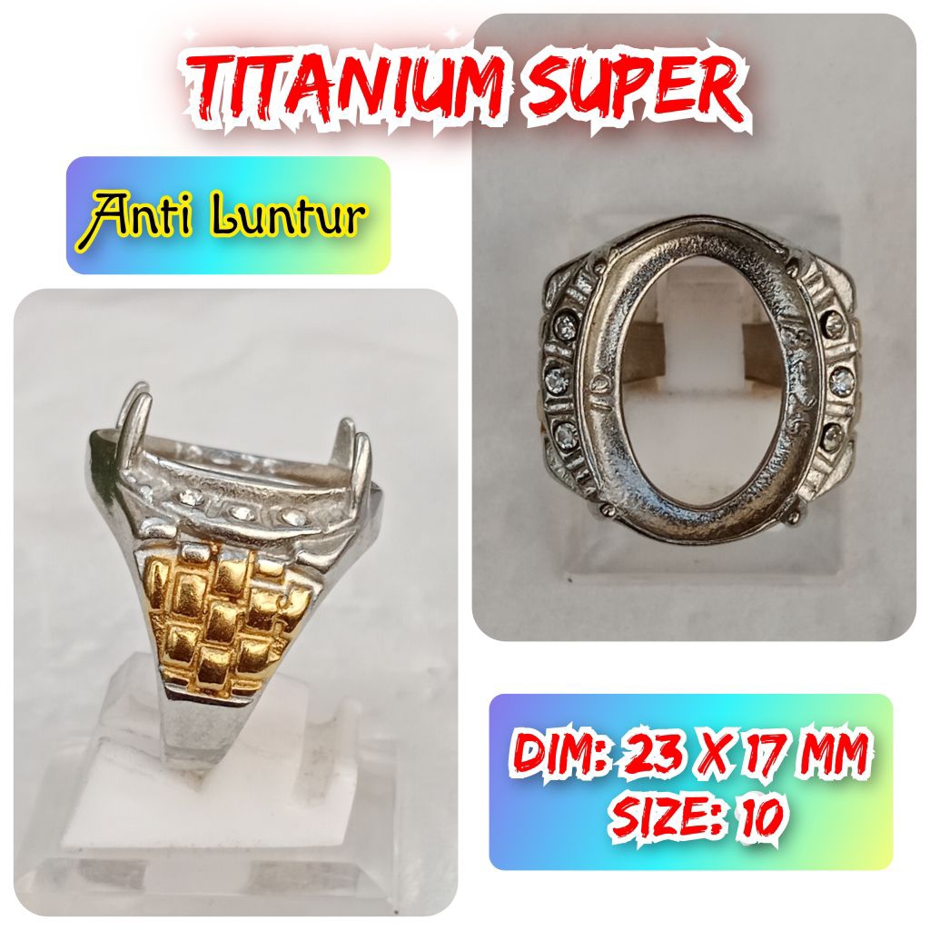 cincin emban batu akik batu permata anti Luntur super titanium.02