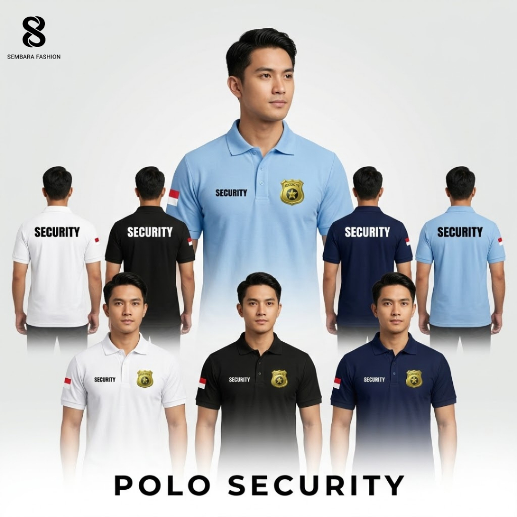 Kaos Polo SECURITY Premium Bahan Adem - Baju Seragam Satpam Pria & Wanita - Polo Shirt Security Hita