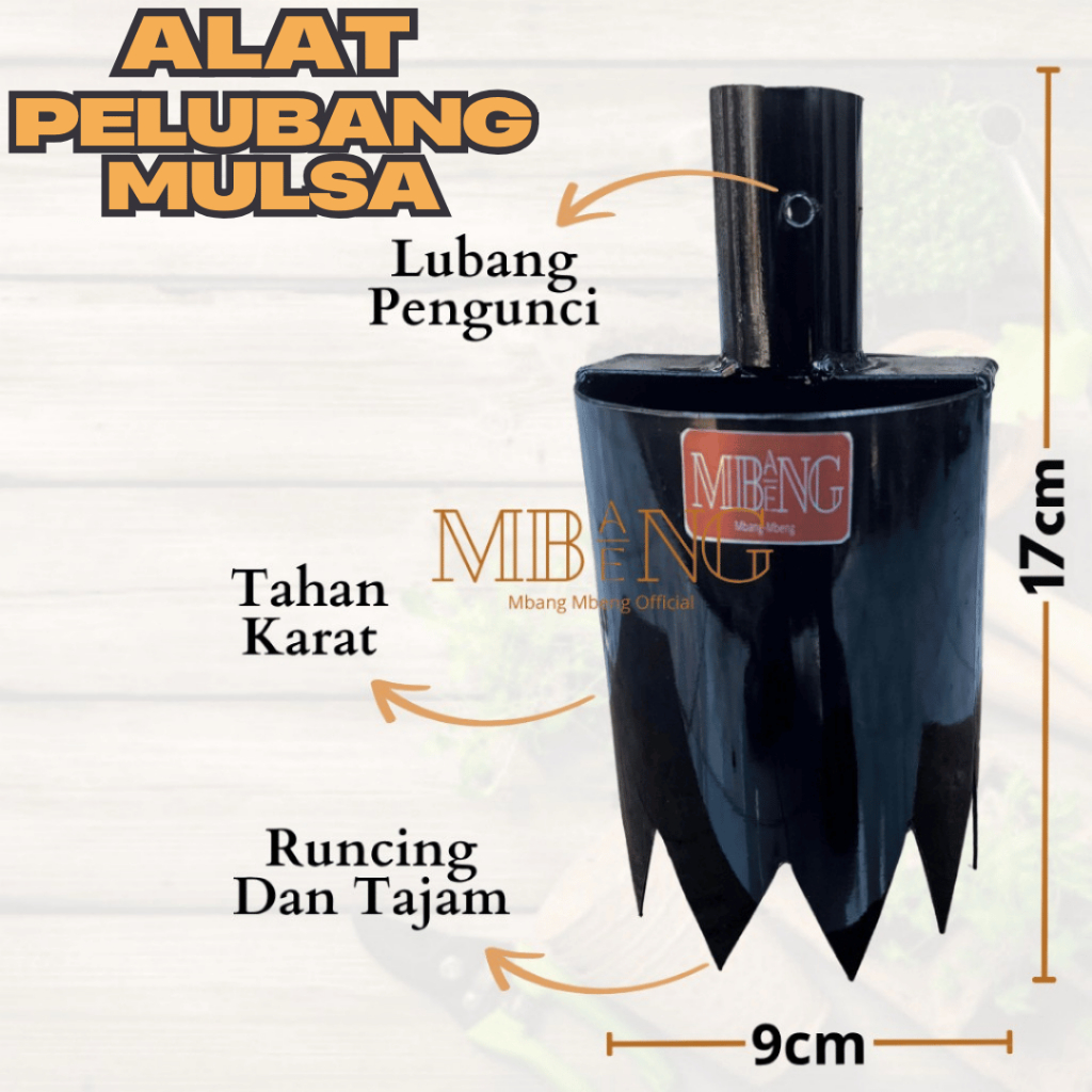 Mbang-Mbeng Plong Mulsa diameter 9cm / Alat Pelubang Plastik Mulsa Tanpa Gagang / pelubang