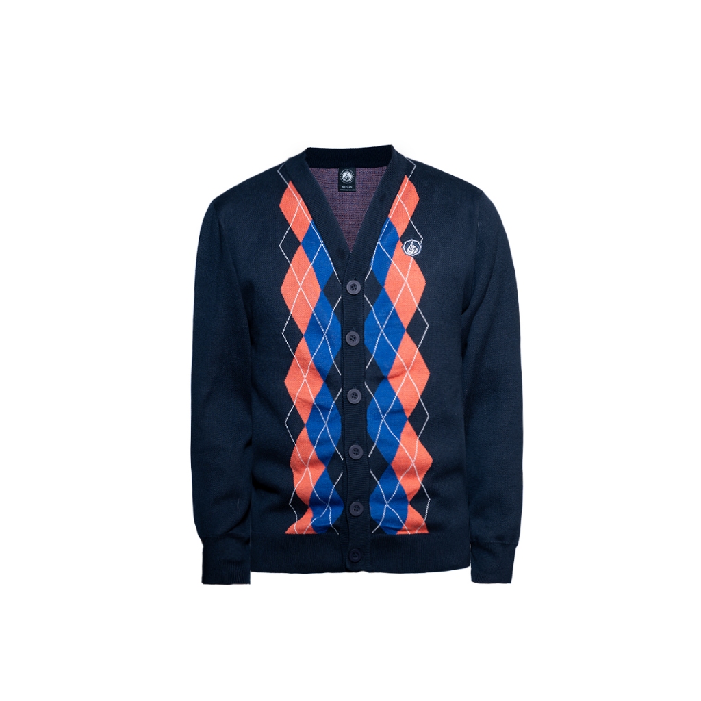 Prung Gueroa Cardigan Sweater Rajut Warna Navy