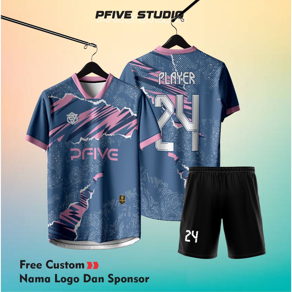 Jersey Futsal / Jersey Bola Bisa Custom Nama /  Logo Full Set Free