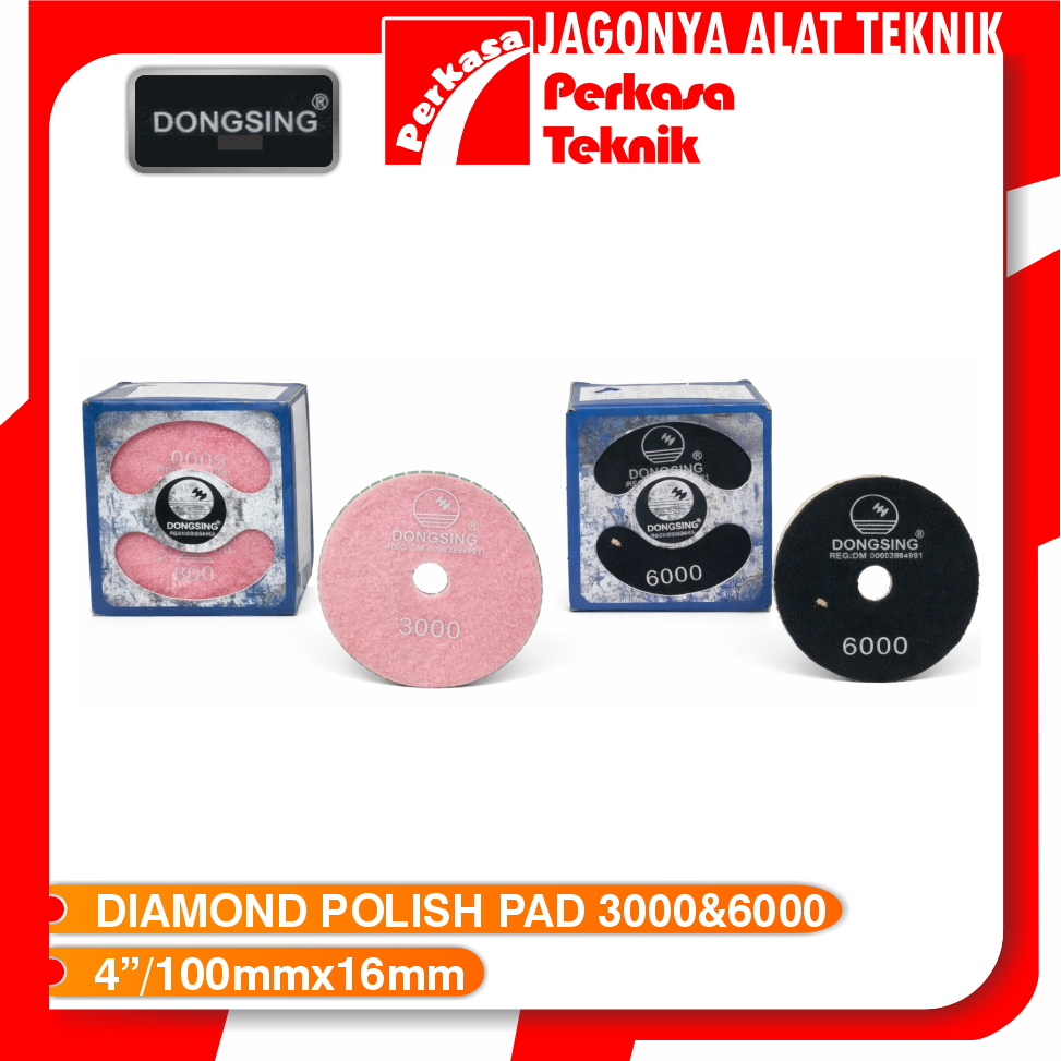 Diamond Polish Pad Velcro 4" DONGSING Pemoles Marmer Grid 3000-6000