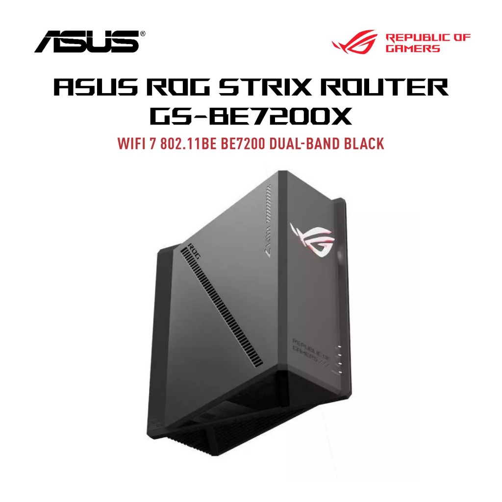 ASUS ROUTER ROG STRIX GS-BE7200X WIFI 7 802.11BE BE7200 DUAL-BAND BLACK