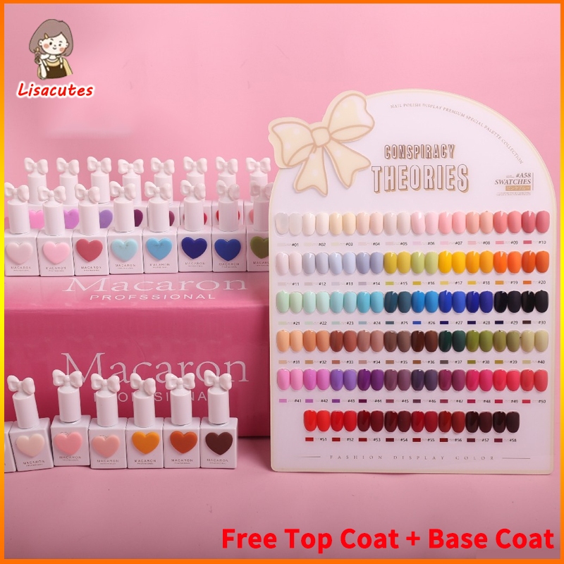 2026 Sansu Set 58 Warna 15ml Macaron Nail Polish Gel Set