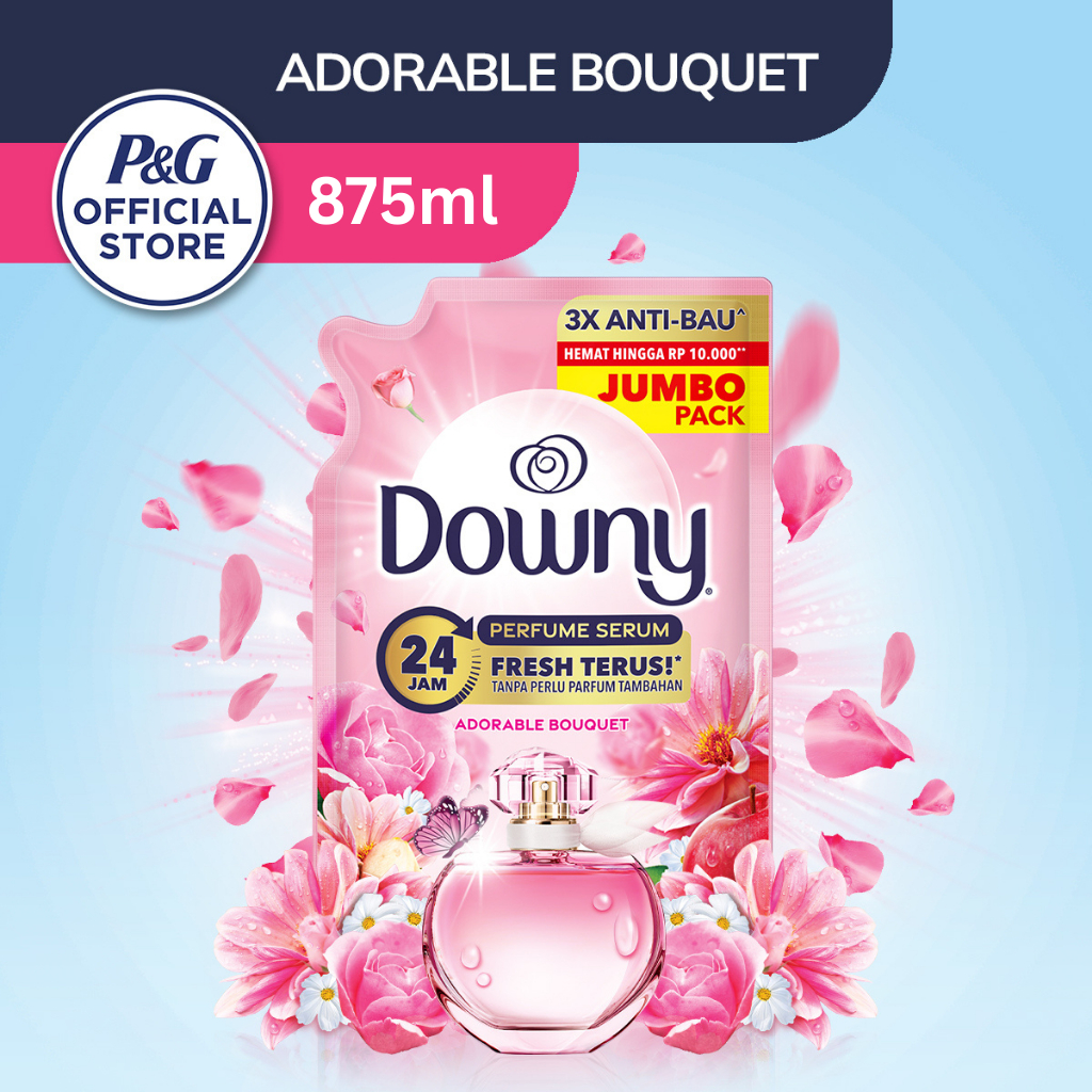 Downy Pelembut dan Pewangi Pakaian Konsentrat Premium Parfum Adorable Bouquet 875ml