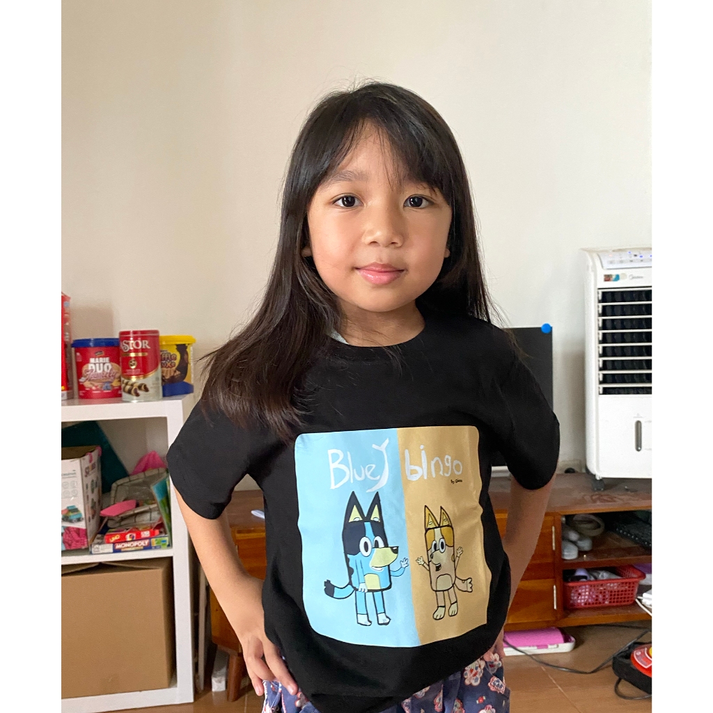 Kaos Anak Bluey Family Fan Art by Qiana