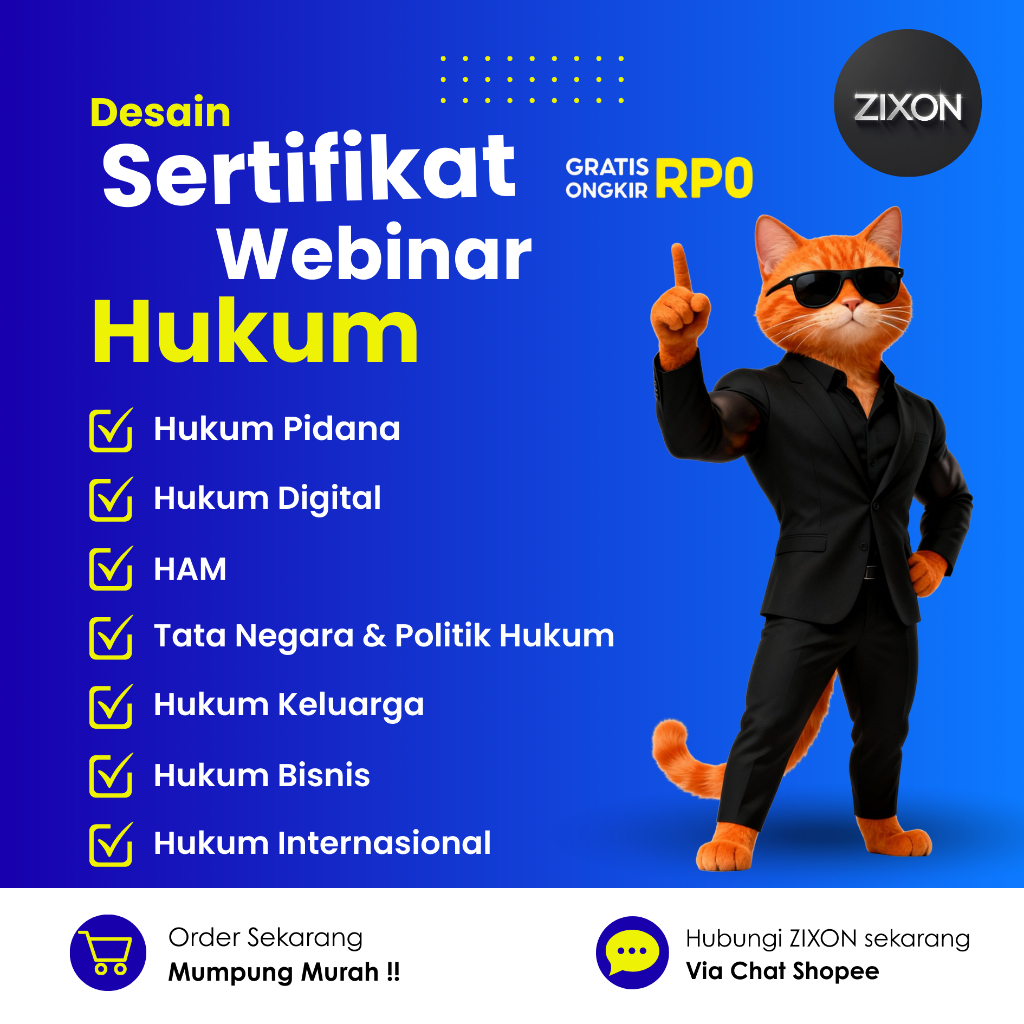 [Sertifikat Hukum] Sertifikat desain, Sertifikat webinar/seminar Hukum