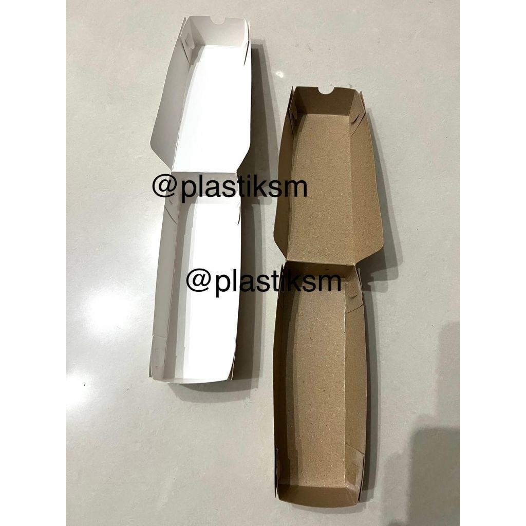 [/25 lembar] Kotak Persegi Panjang Uk : 20×4,5×6,5/ Tempat Brownies/ Kotak Donat Mini/ Tempat Sosis/