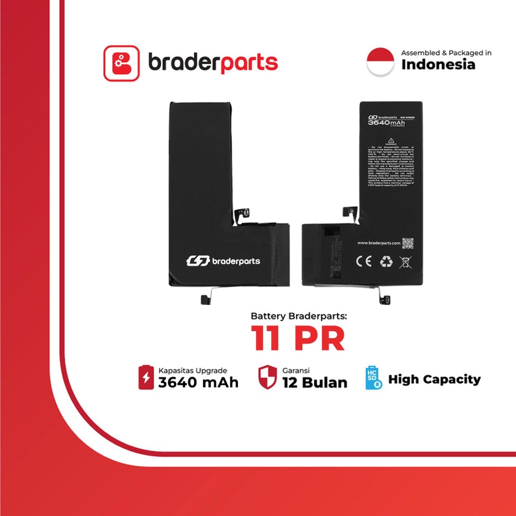 Braderparts Baterai Battery Batre for iPhone 11 Pro Original