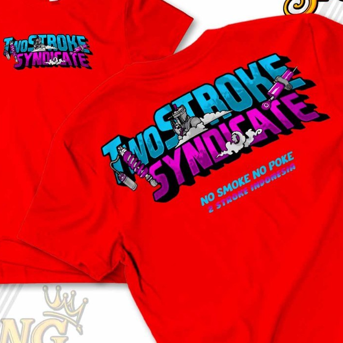 kaos two stroke syndicate - Kaos Racing 2 Stroke Syndicate No Smoke No Poke Two Tak - Tshirt Motor