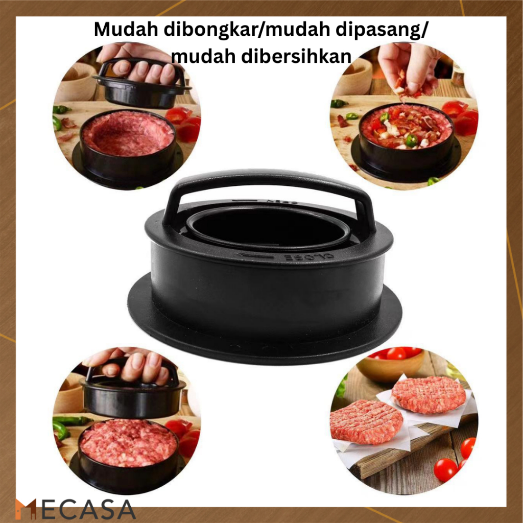 Cetakan Daging Bulat Bahan ABS Tebal Kuat / Cetakan Patty Hamburger / Alat Penekan Daging Hamburger
