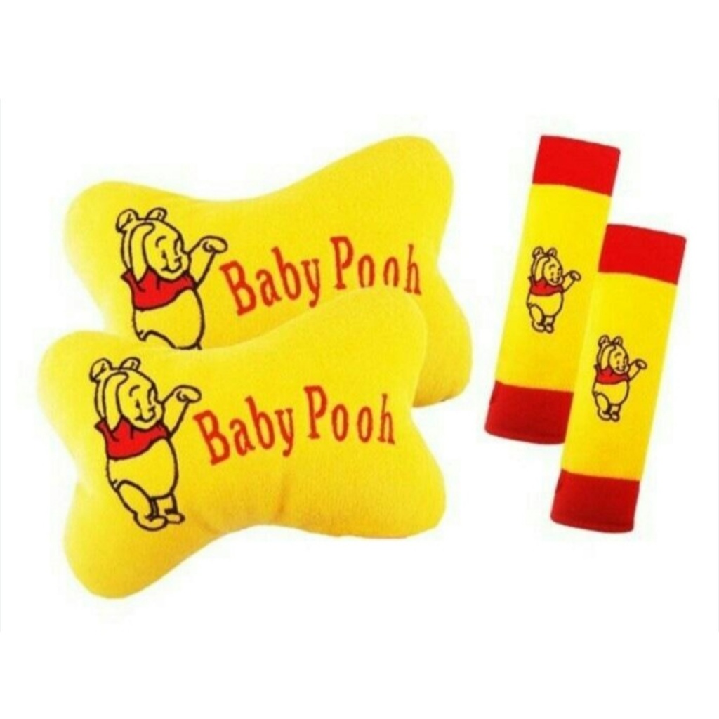 Second Set Bantal Mobil 2in1 Motif Baby Pooh