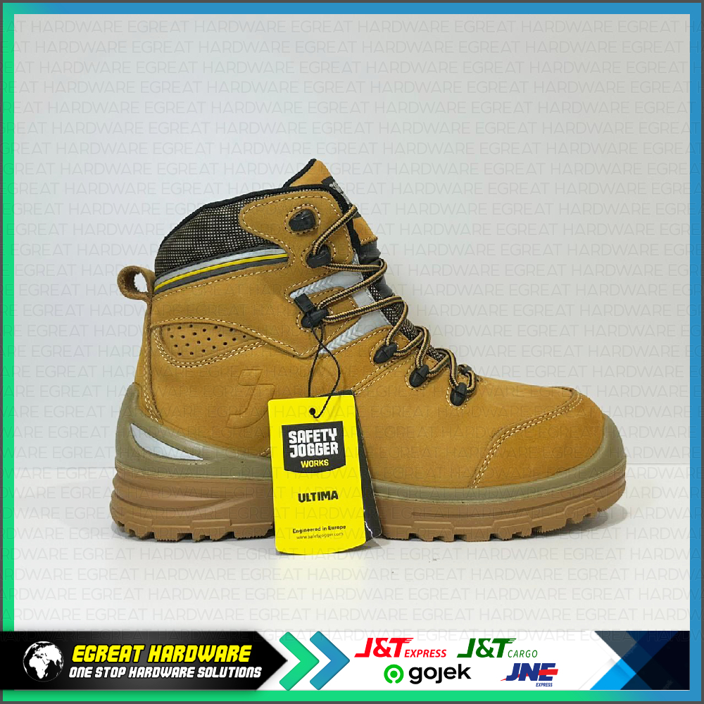 (BARANG READY / BUKAN PO) SAFETY SHOES; MID CUT, COMPOSITE, ESD; ULTIMA S3, CAMEL; SAFETY JOGGER