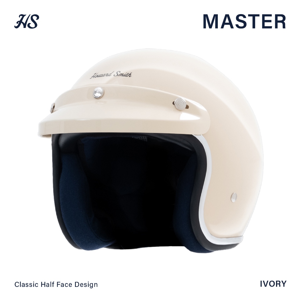 Howard Smith Master Retro Helm Half Face - Ivory