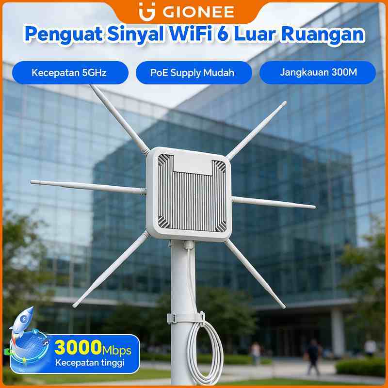 AX3000 Outdoor Access Point/Penguat Sinyal Extender/Gigabit Router WiFi 6 2.4G+5G Dual-Band Luar Rua