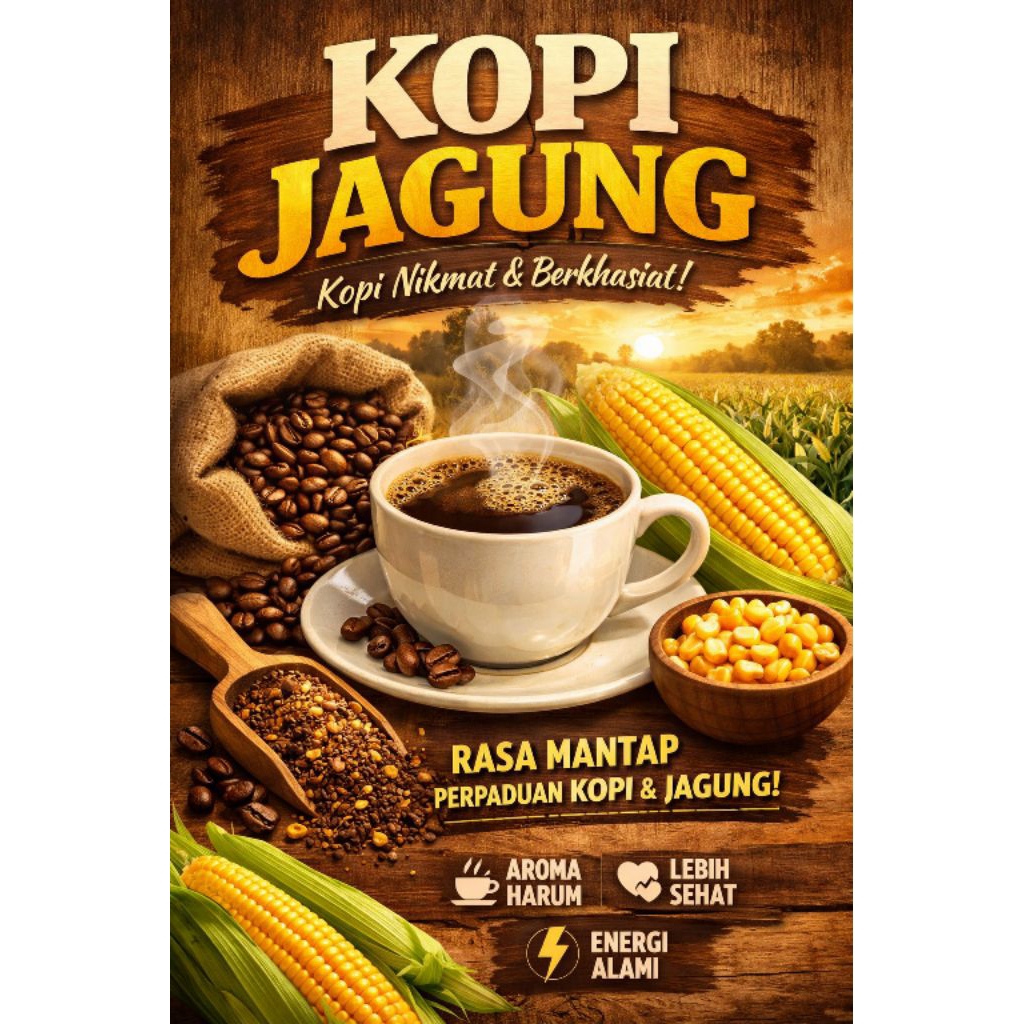 Kopi Jagung 500gr Bubuk Original/Aroma Harum Gurih/Kopi Jagung Enak & Murah Terlaris/kopi hitam mura
