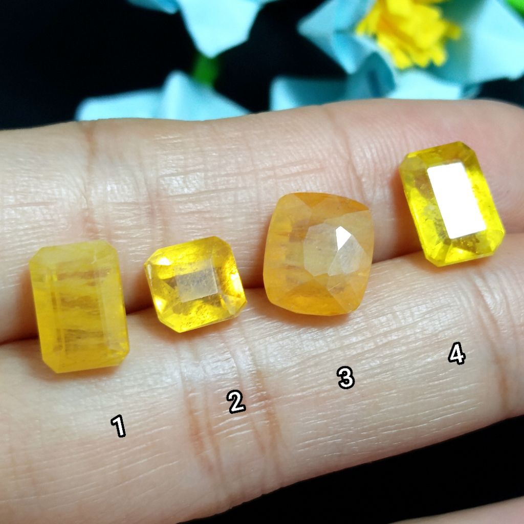 Natural Yellow Safir / Yellow Sapphire Octagon Cut - Batu Permata Yakut Kuning Asli