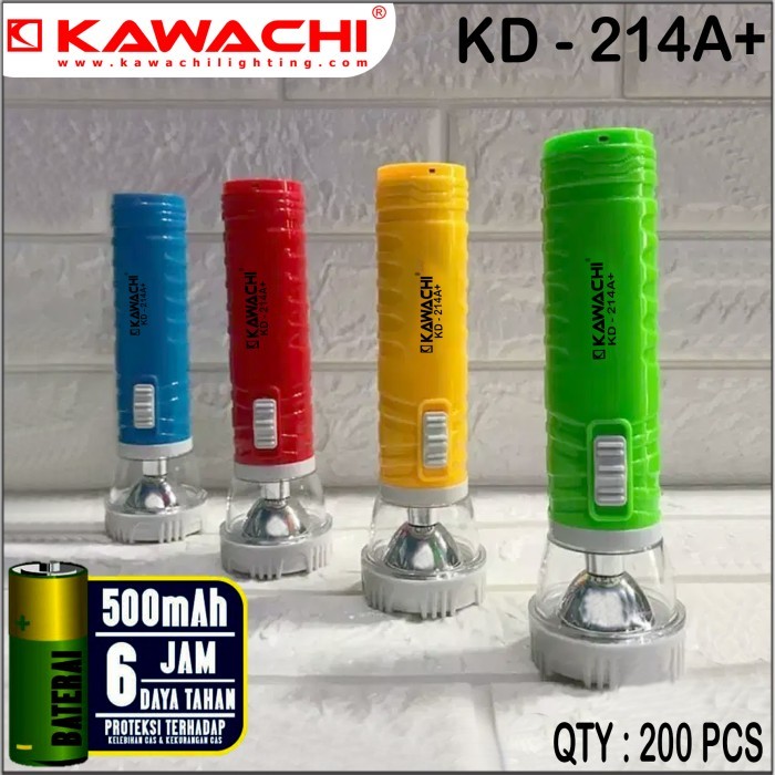 Kawachi Senter Tangan Senter LED Cas Kawachi KD 214A+ A plus Big SMD LED Flashlight