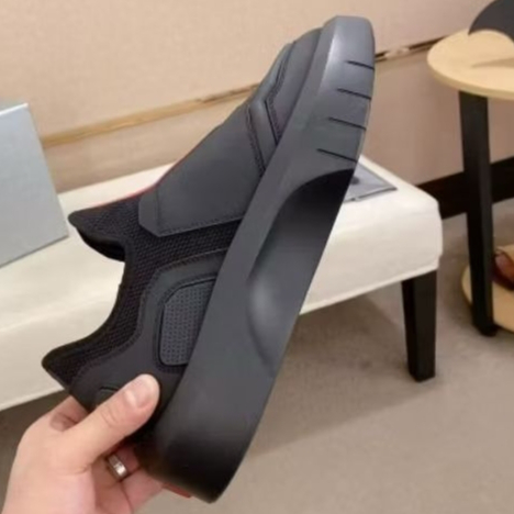 sepatu pria sneaker wedges cowok slip on hitam rda