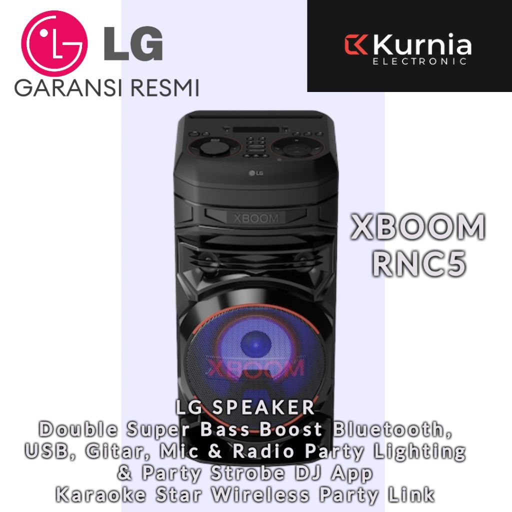 LG XBOOM RNC5 Bluetooth Party Speaker Karaoke Mic/Guitar Radio input