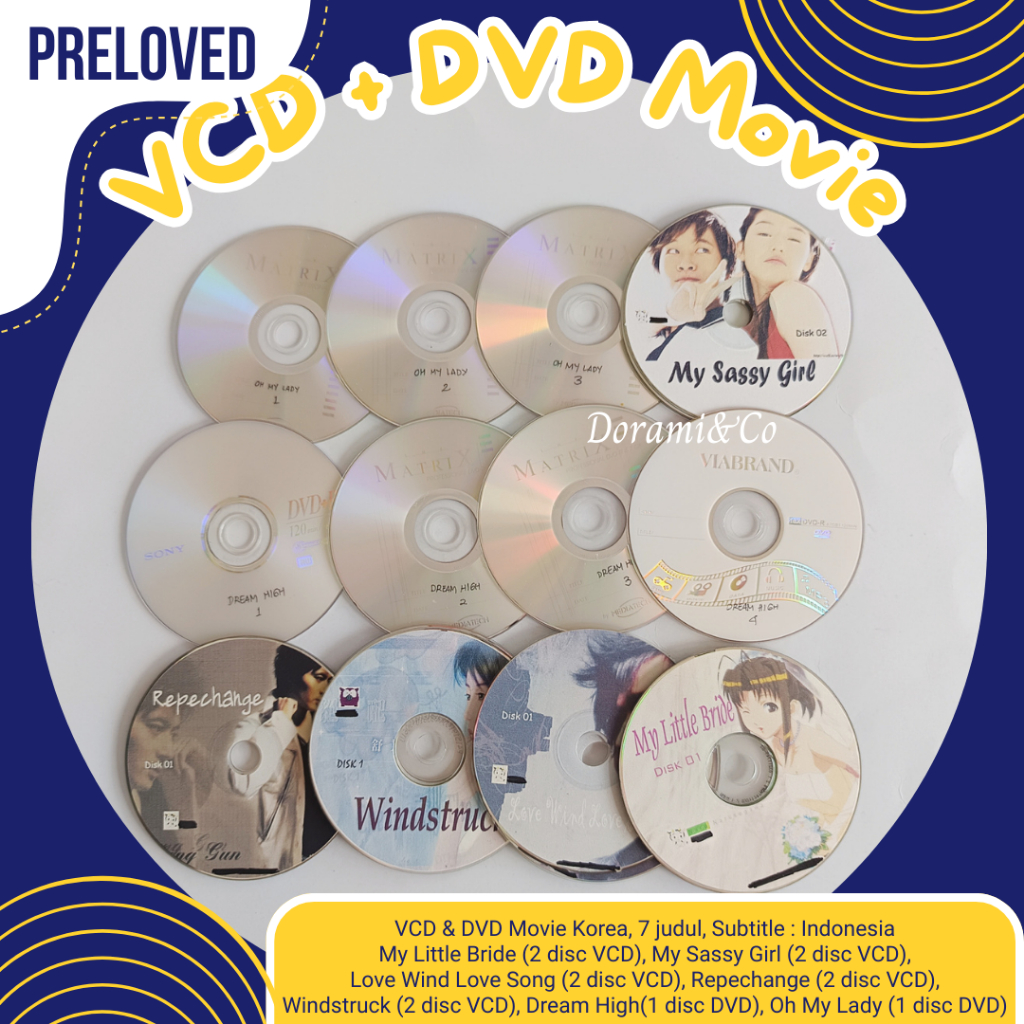 VCD DVD Korea Korean Jepang Japan Film Movie Serian Drama Preloved Bekas Lawas Jadul Langka