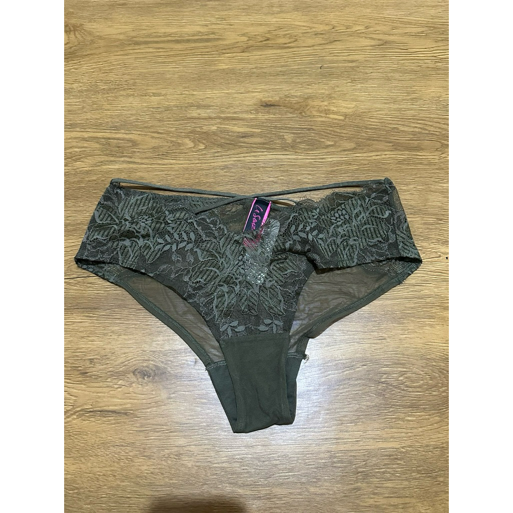 La senza Cheeky  Luminary Red Lacquer Panties LaSenza Sexy Lace Panty Celana Dalam Renda Brukat Mera