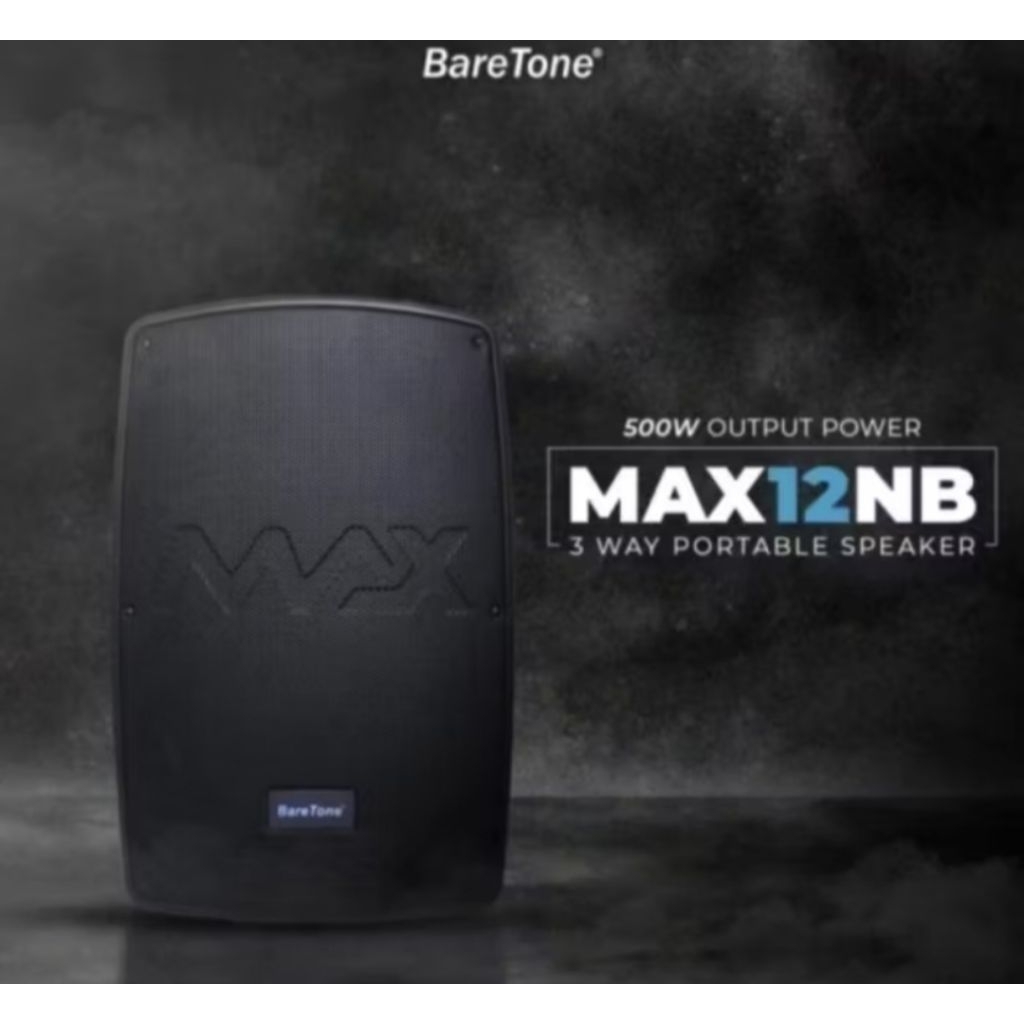 speaker portabel aktif Baretone Max 12 NB bonus busa mic 2pics