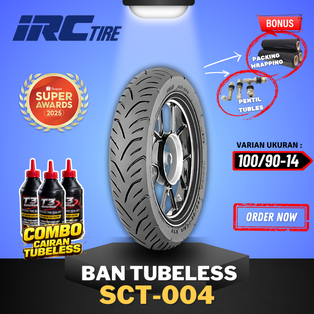 [READY COD] BAN IRC SCT004 100/90-14 RING 14 / BAN TUBELESS IRC RING 14 BAN MOTOR PCX AEROX VARIO TU