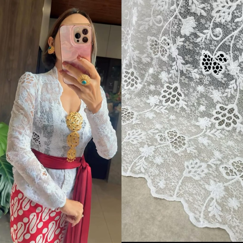 Kain kebaya embrodery || kain bali || kain kebaya sifon  || kebaya bali || kanabali