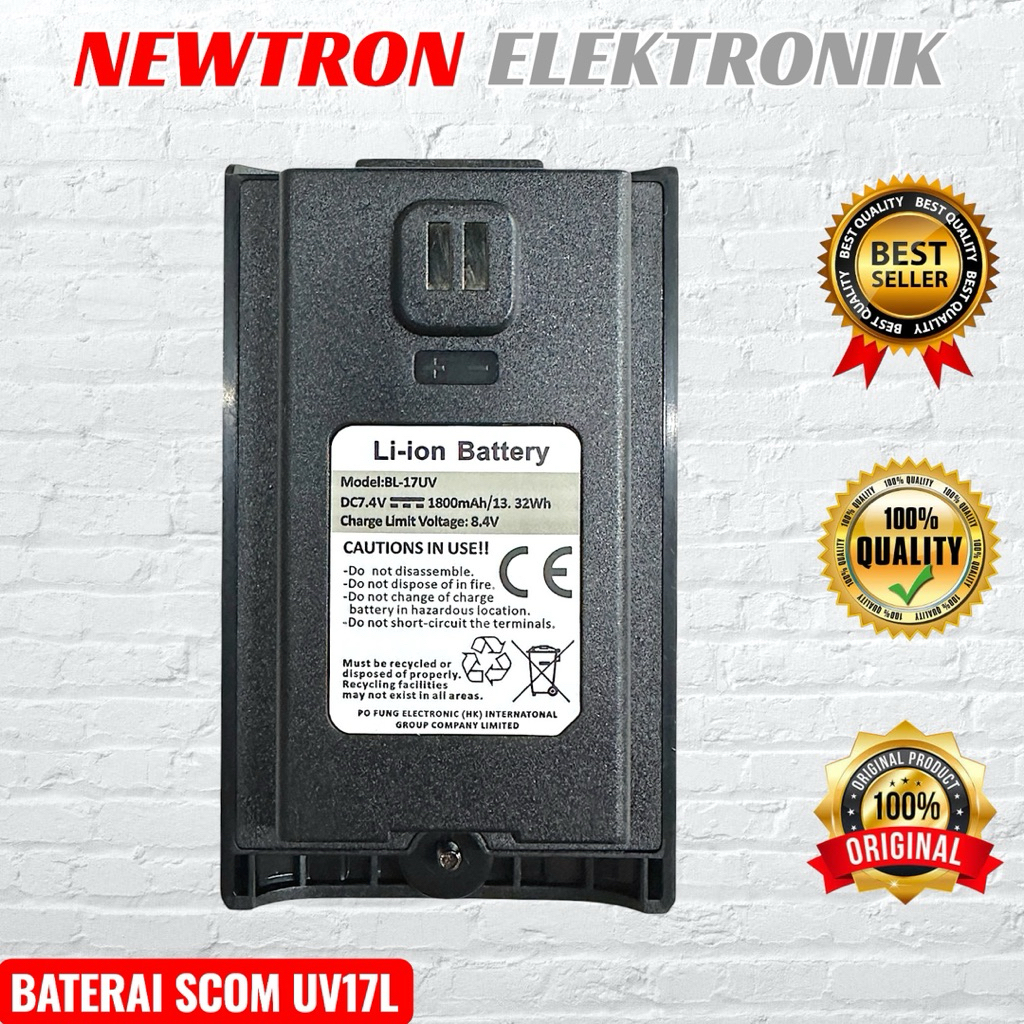 Baterai HT Scom UV17L USB Type C Compatible Baofeng UV-17 UV17 Pro UV17Pro 17Pro Max UV17H Battery L