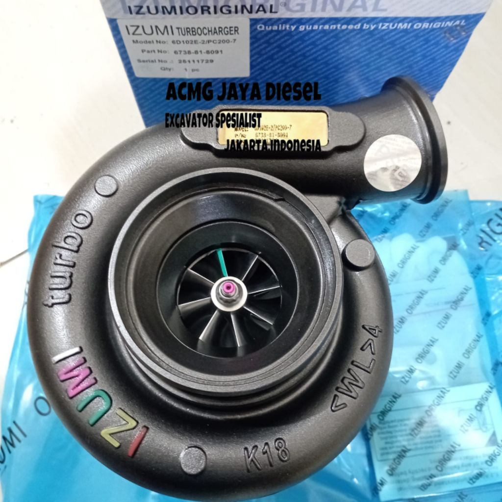 TURBO CHARGER PC200-7 6D102 IZUMI