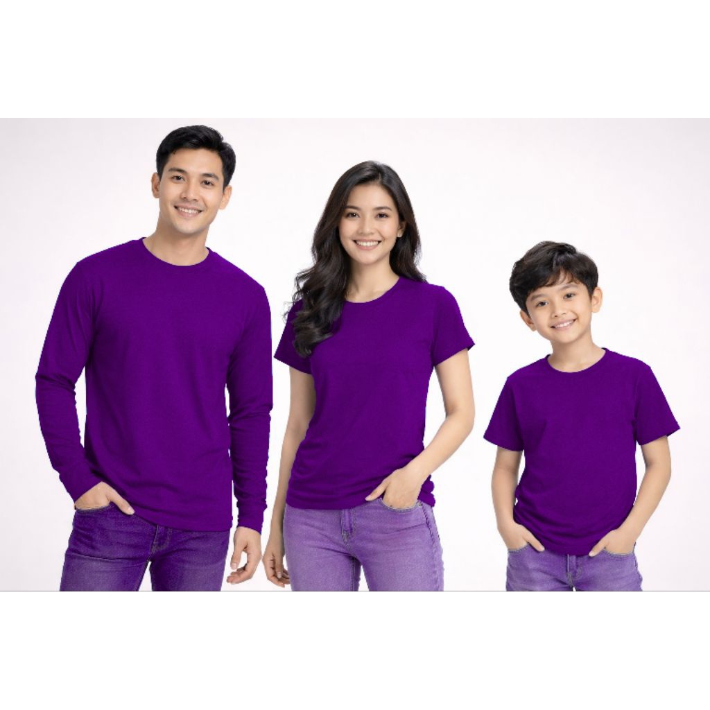 KAOS POLOS UNGU TUA 30s ANAK/DEWASA