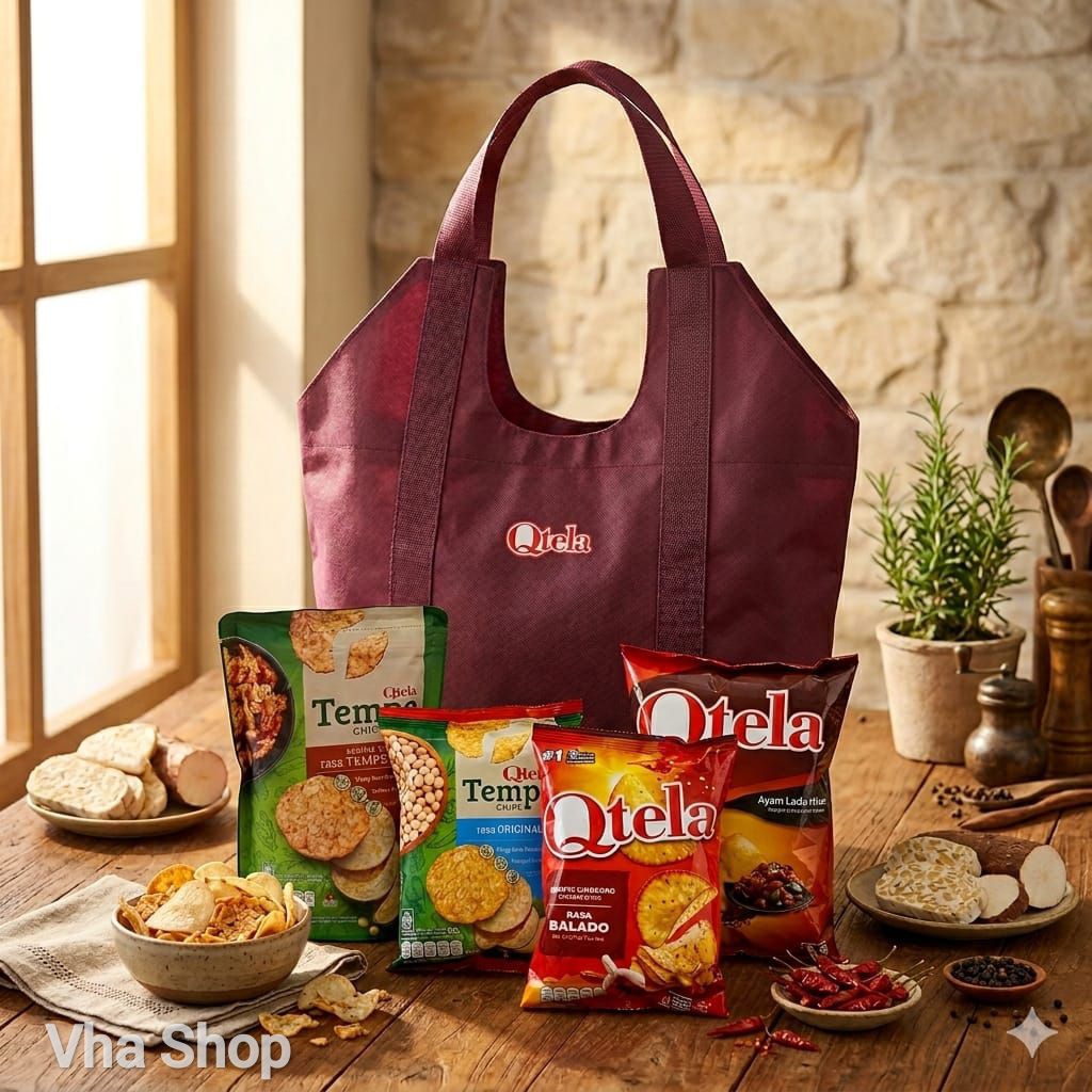 Qtela Snack 4pcs Gratis Tas Qtela Merah