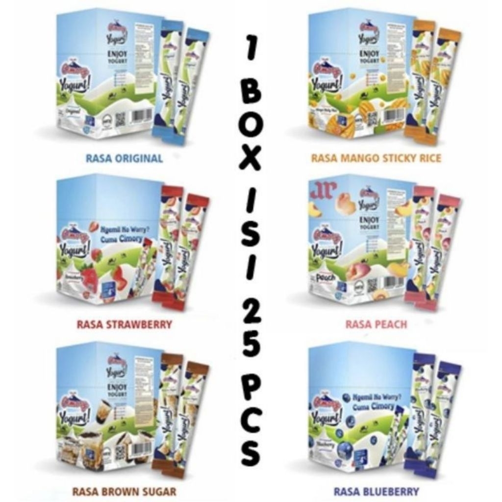Cimory Yogurt Stick 1 Box Isi 25 Pcs Original Strawberry Blueberry Peach Brown Sugar Mango Sticky Ri