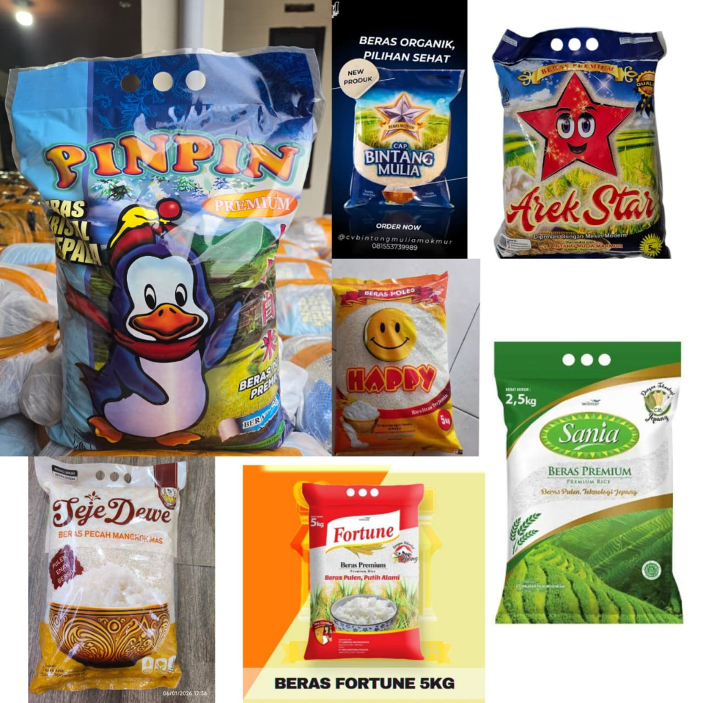 Y - BERAS PREMIUM MERK SANIA 5 KG AN DAN ANEKA MACAM BERAS LAINNYA