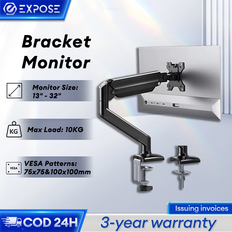 Monitor Arm Bracket Gas Spring 13-32 Inch Single ARM dan Dual ARM Bracket Monitor Meja