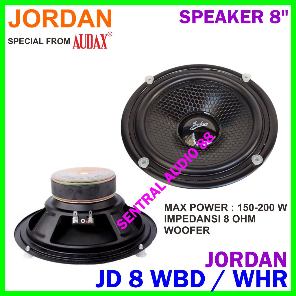 Woofer 8 Inch Jordan JD 8 WBD / WHR Speaker Jordan JD8 8WBD 8WHR Wofer by AUDAX 8" 8in Original