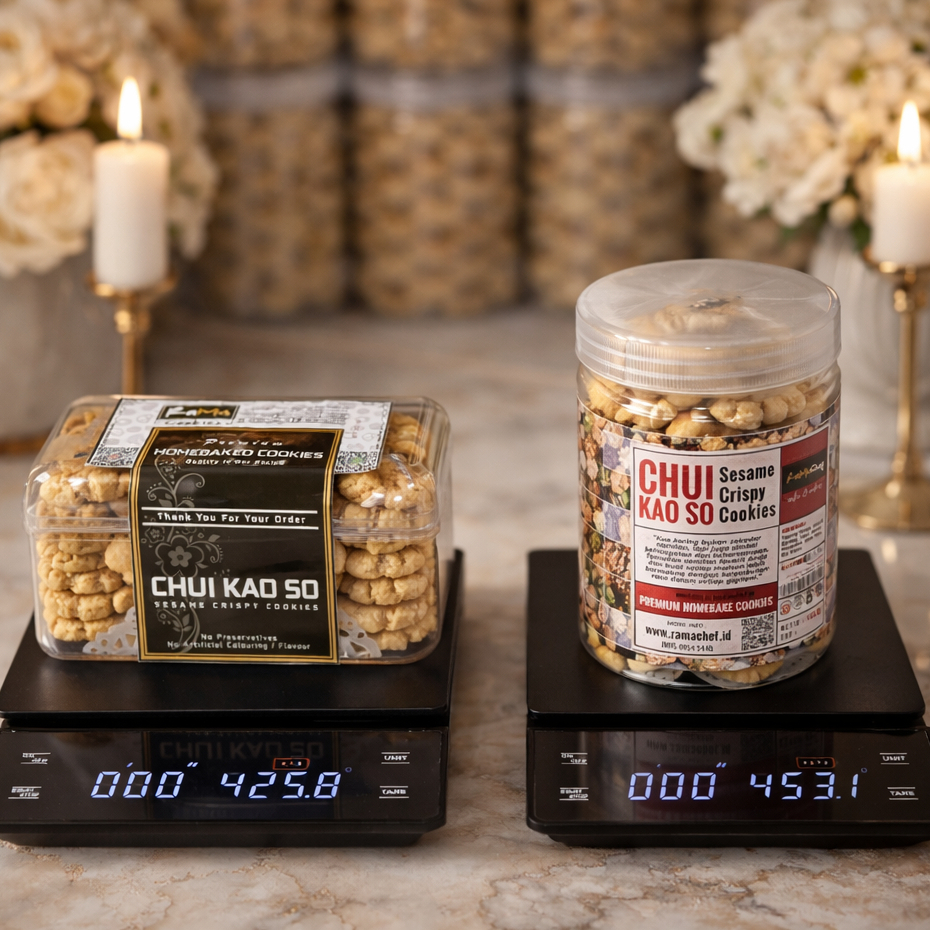 CHUI KAO SO Wijen Premium Butter Renyah Gurih dan Crunchy | Kue Kering Spesial Lebaran | Kemasan Toples Hardtop 350gr dan Jar 750ml by RaMaChef