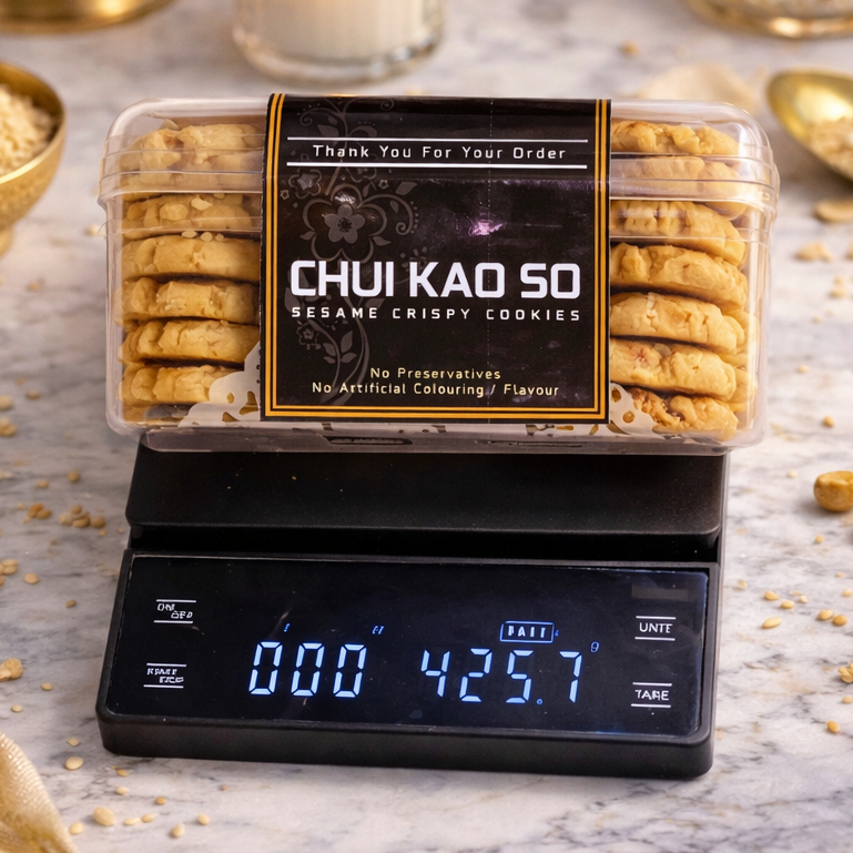 CHUI KAO SO Wijen Premium Butter Renyah Gurih dan Crunchy | Kue Kering Spesial Lebaran | Kemasan Toples Hardtop 350gr dan Jar 750ml by RaMaChef