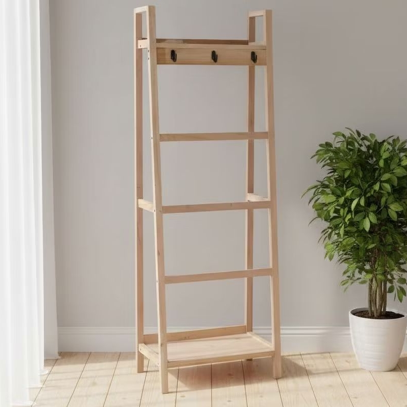 Rak mukena minimalis estetik kayu mahoni