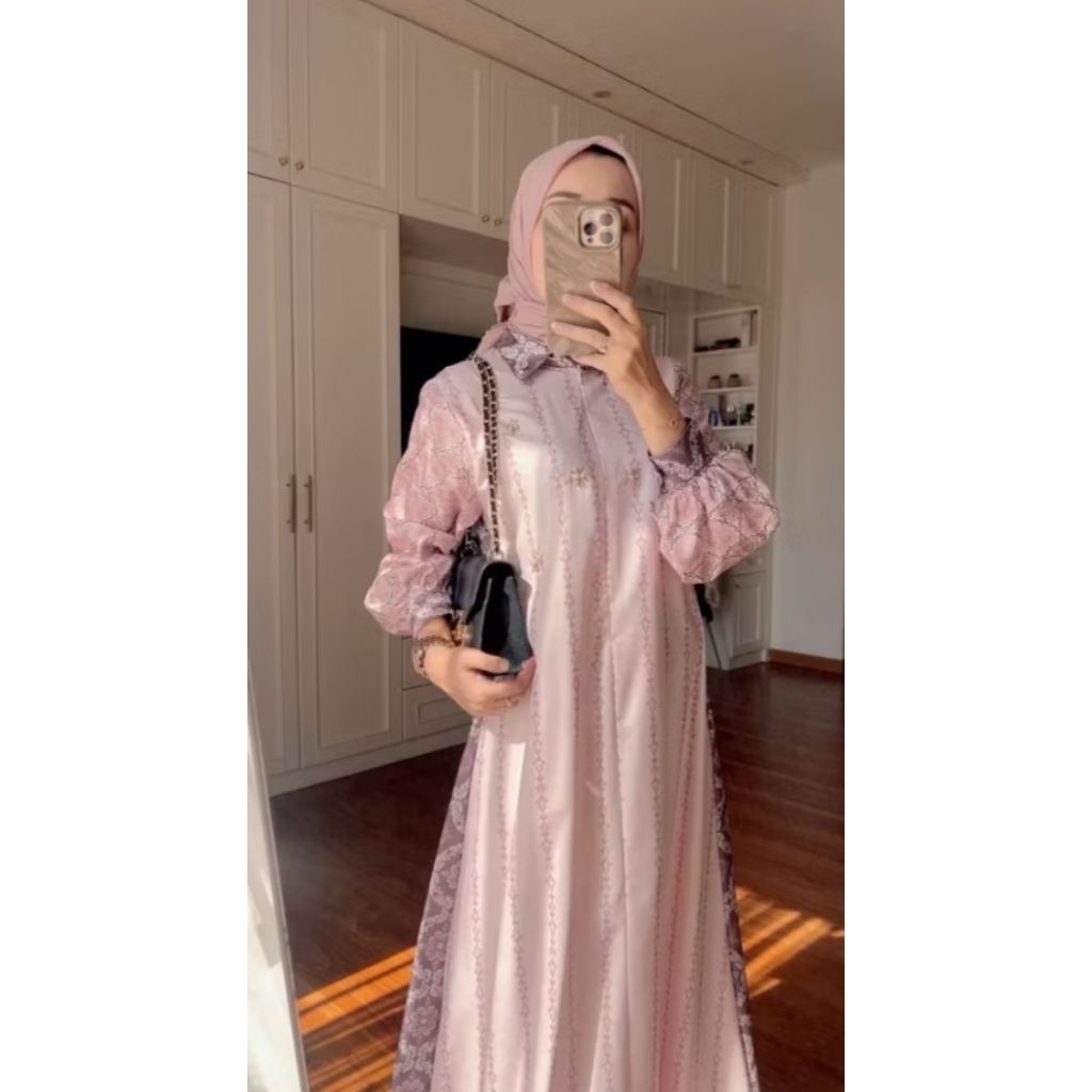 Mahali mix pattern dress VOL 2- gamis wanita bahan premium pattern original by 4season hijab