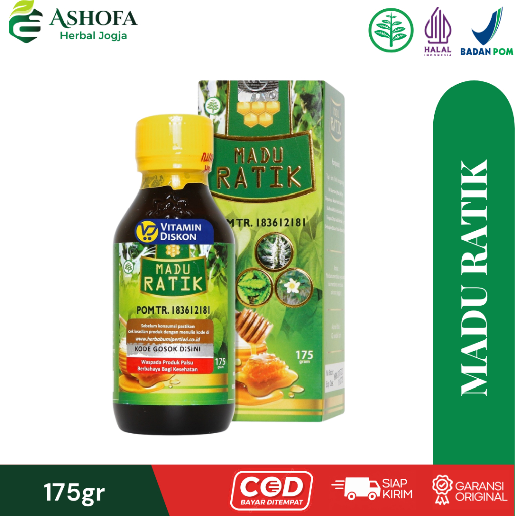 Madu Ratik Herbal 175gr BPOM Original – Madu Herbal untuk Sendi, Rematik & Asam Urat